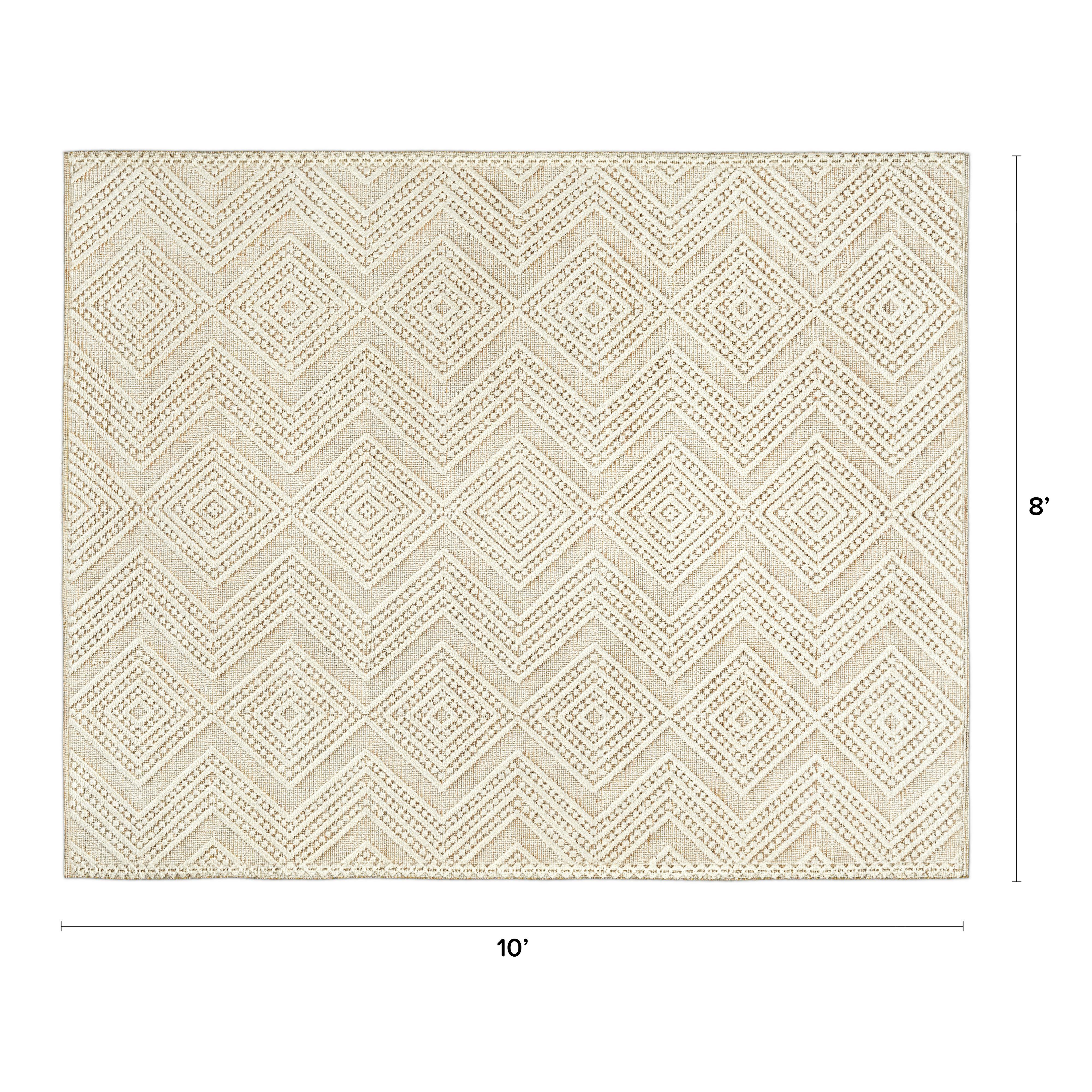 Carina Textured Ivory Patterned Rug 8 x 10 | Article