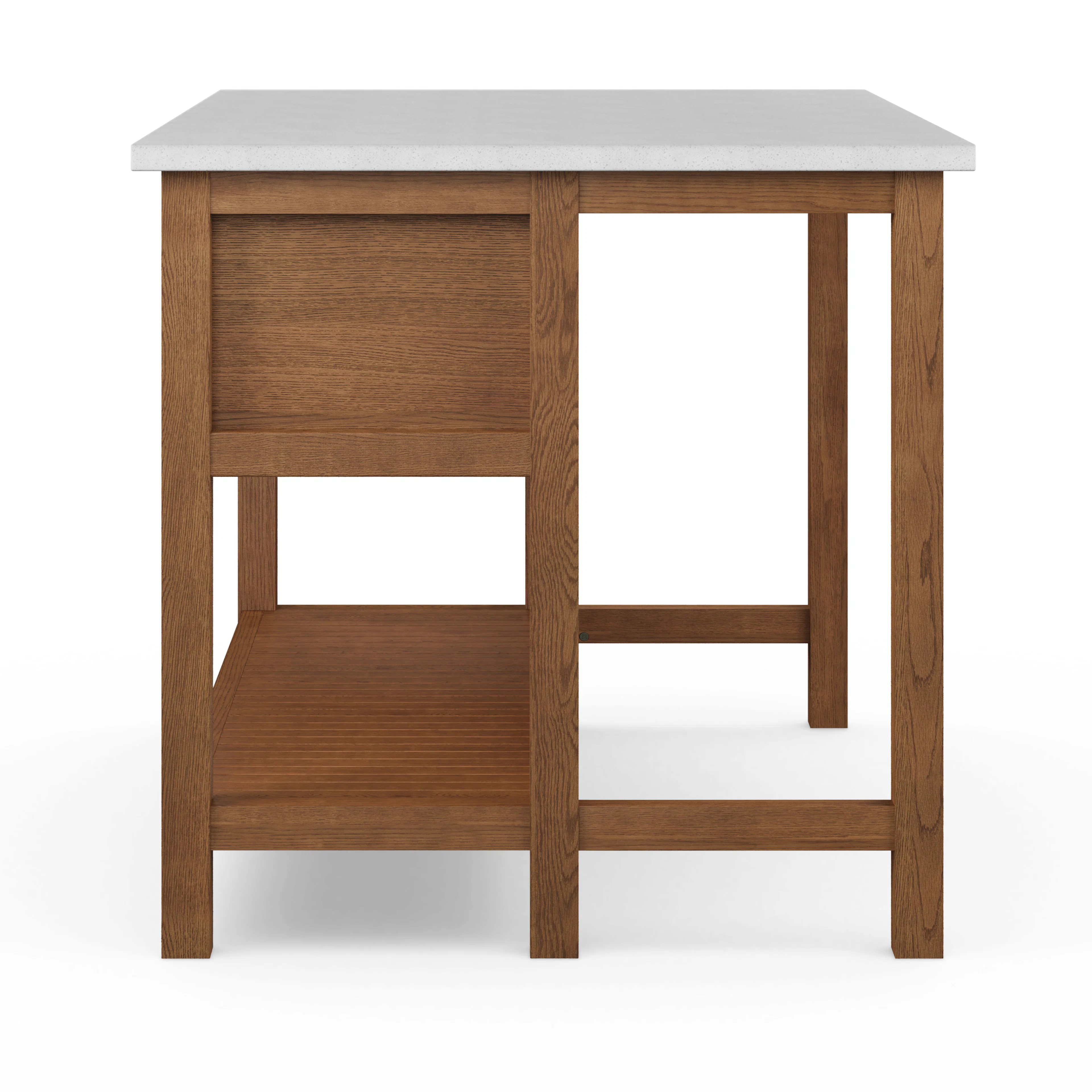 Quincy 57.5" Kitchen Island - Smoked Oak