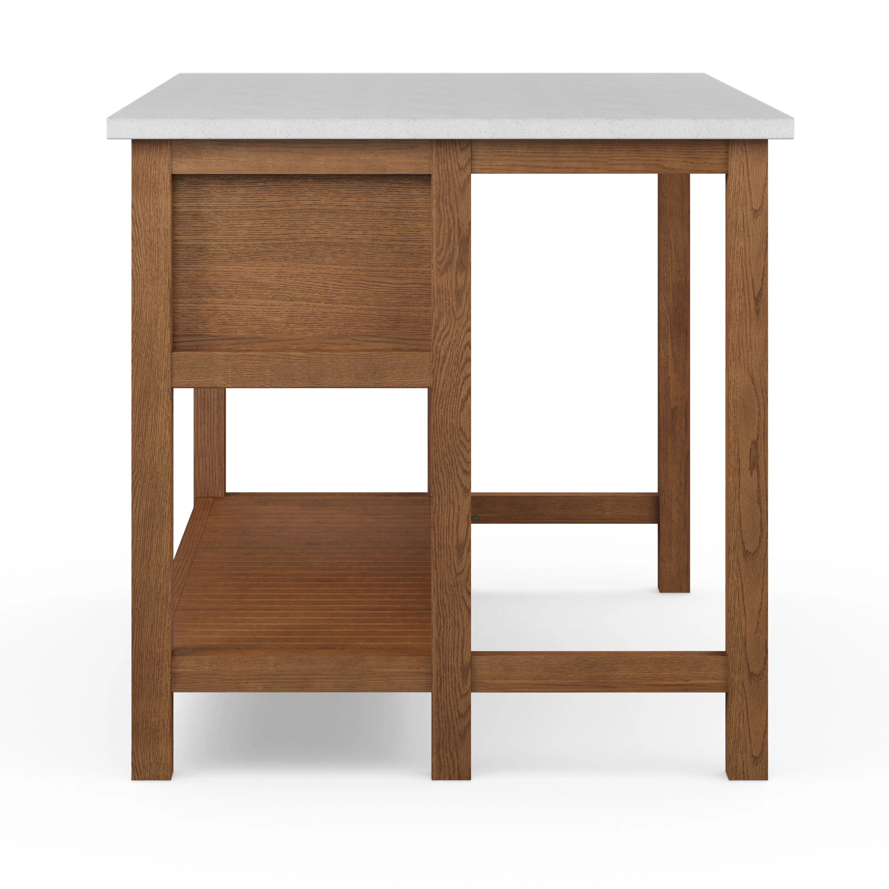 Quincy 57.5" Kitchen Island - Smoked Oak
