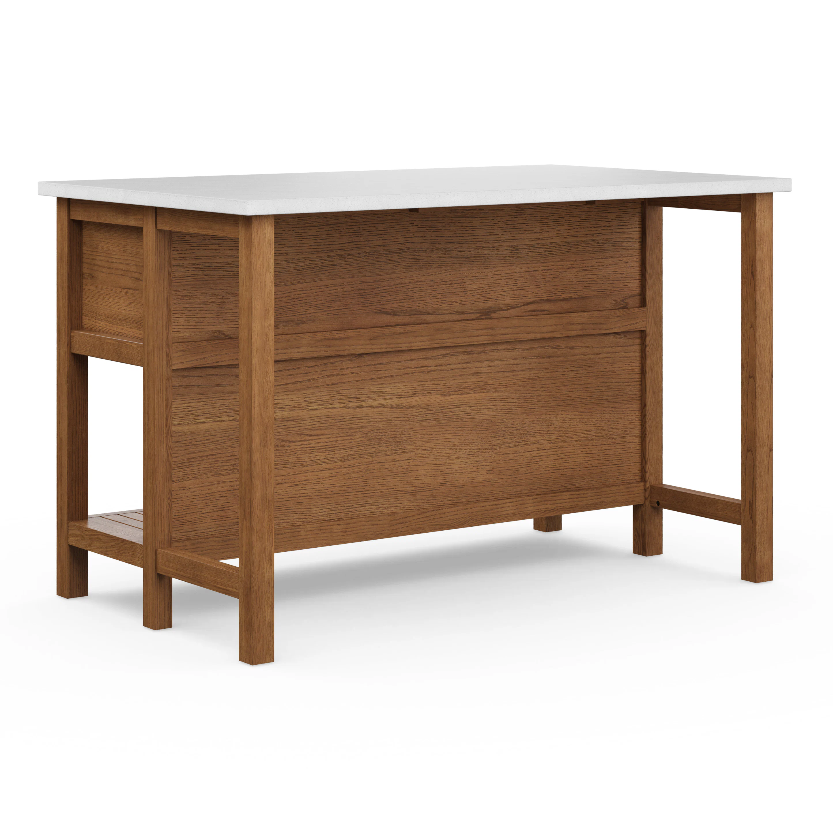 Quincy 57.5" Kitchen Island - Smoked Oak