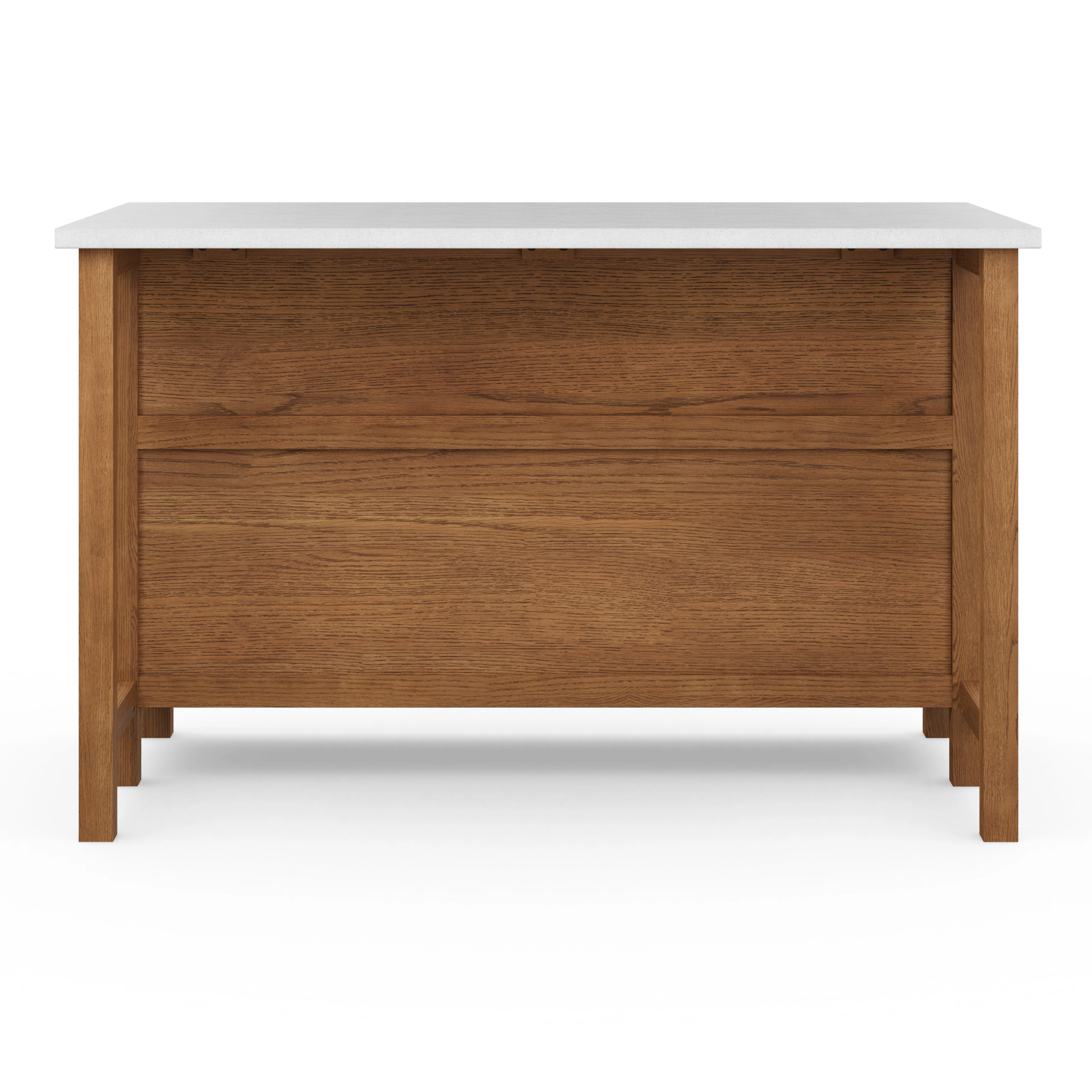 Quincy 57.5" Kitchen Island - Smoked Oak