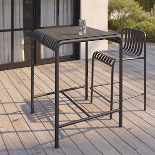 Sarek 29.5" Outdoor Bar Table - Black