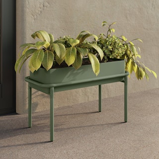 Marais Low Outdoor Planter - Khaki Green