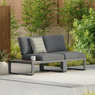 Kezia 68" Outdoor Left Modular Loveseat - Whale Gray