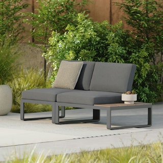 Kezia 68" Outdoor Right Modular Loveseat - Whale Gray