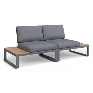 Kezia 80" Outdoor Modular Loveseat - Whale Gray