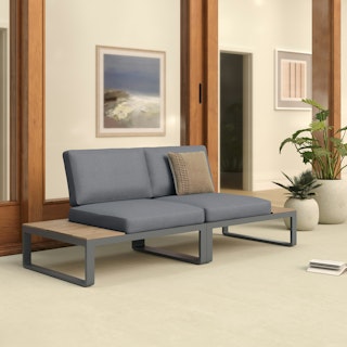 Kezia 80" Outdoor Modular Loveseat - Whale Gray