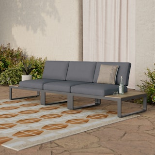 Kezia 108" Outdoor Modular Sofa - Whale Gray