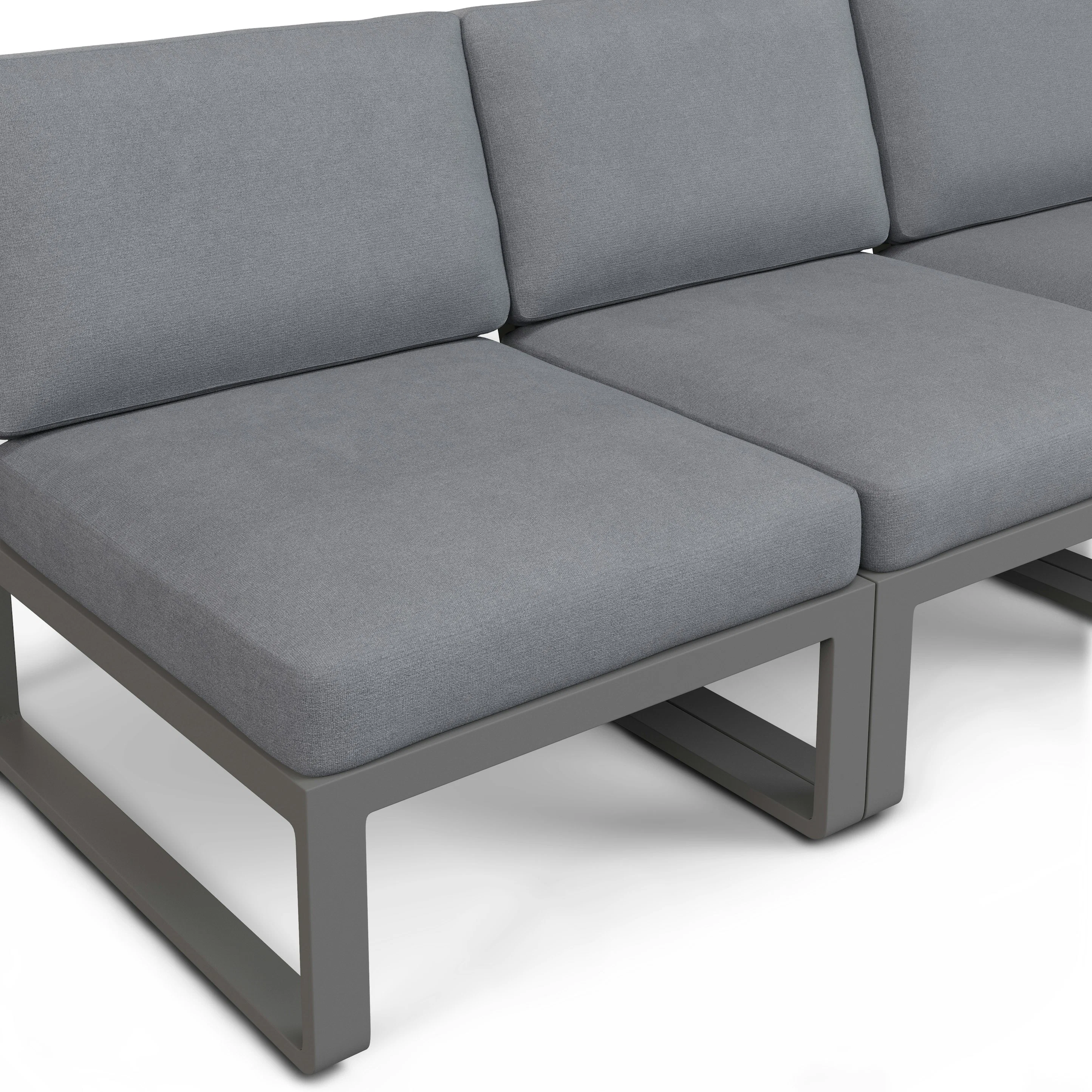 Kezia 84" Outdoor Armless Modular Sofa - Whale Gray