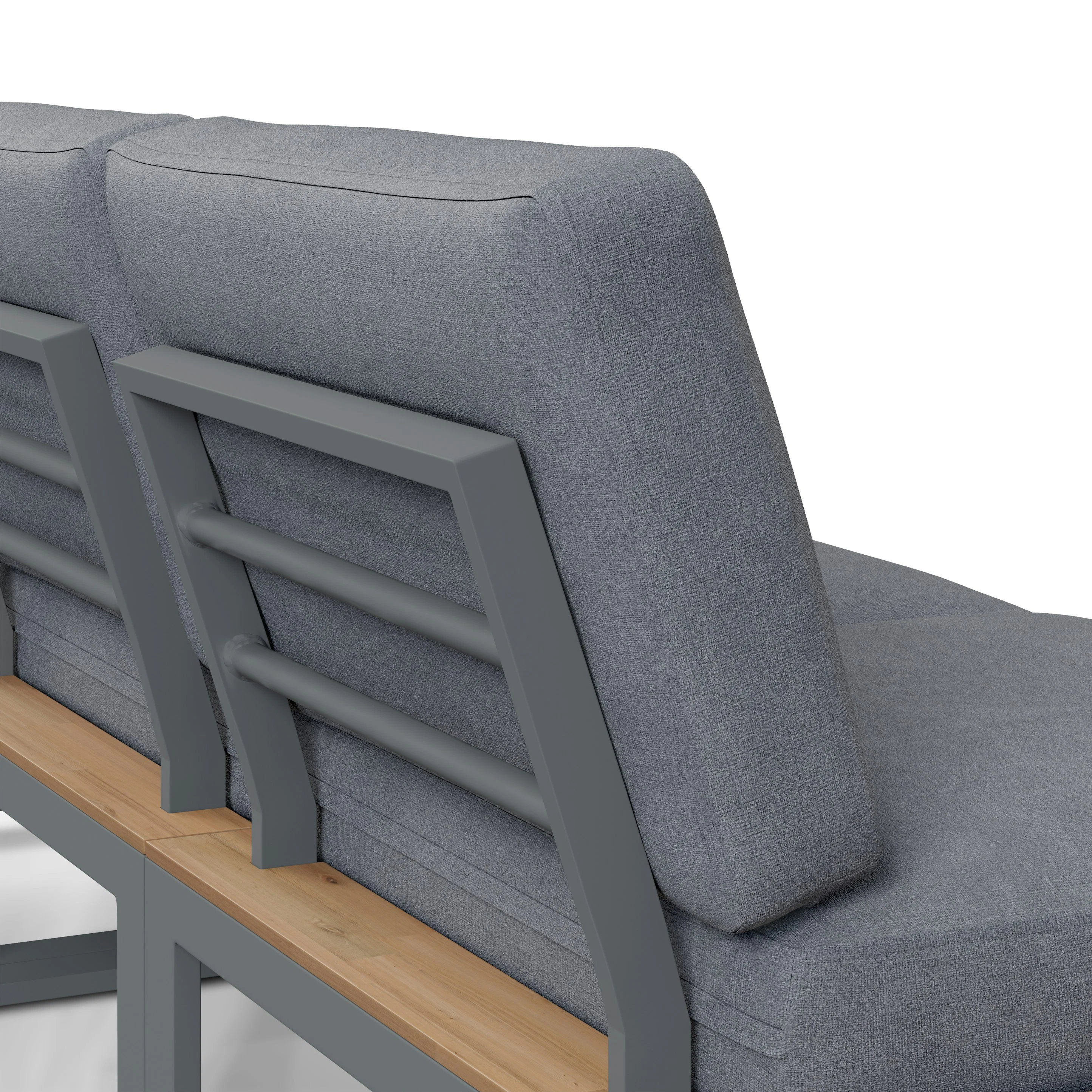 Kezia 84" Outdoor Armless Modular Sofa - Whale Gray