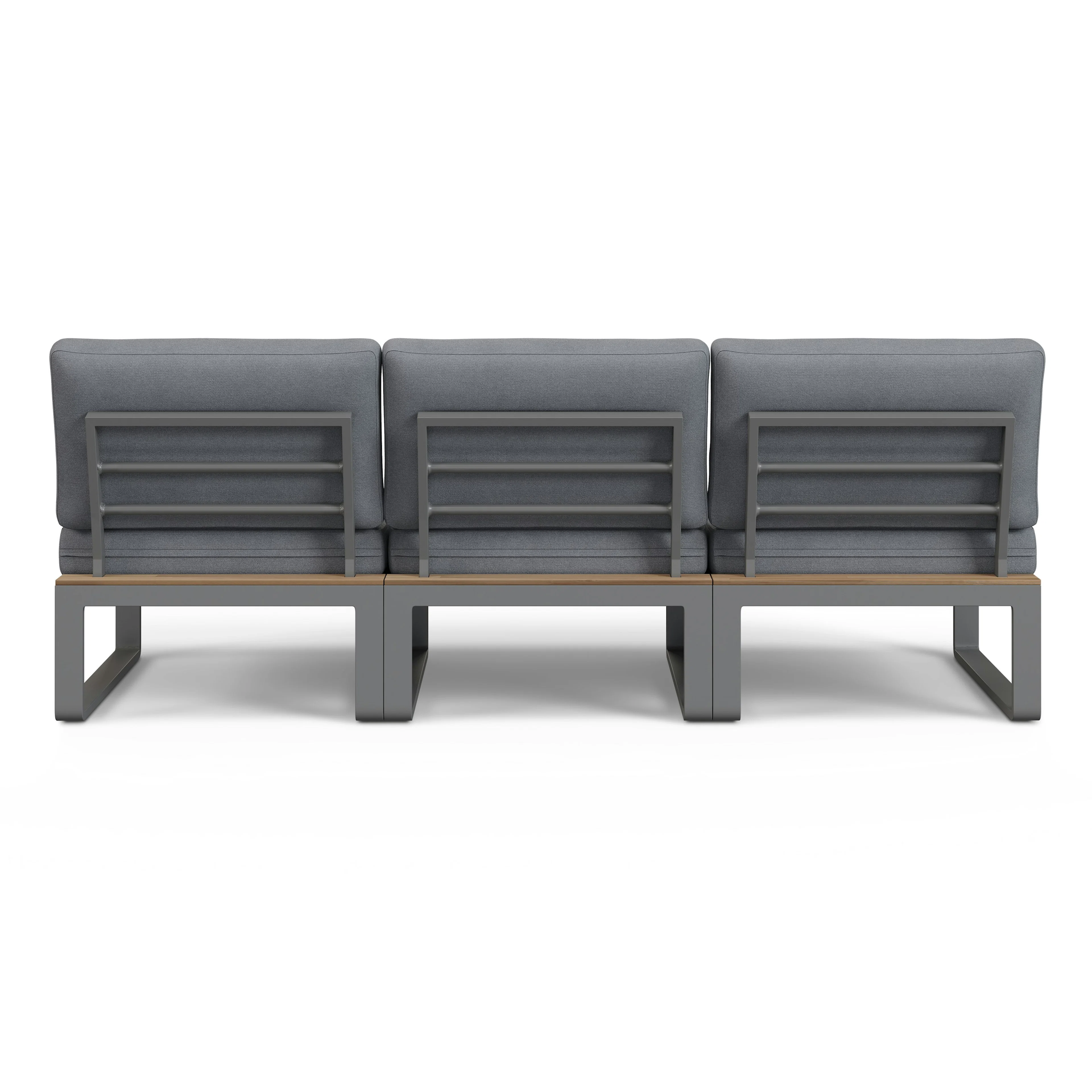 Kezia 84" Outdoor Armless Modular Sofa - Whale Gray