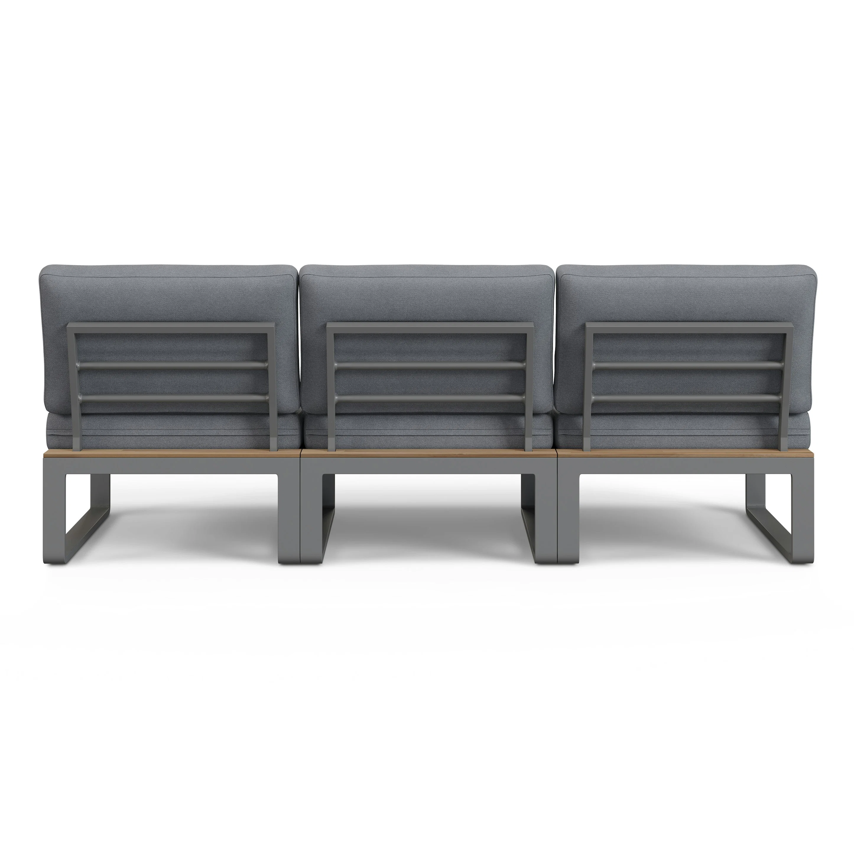 Kezia 84" Outdoor Armless Modular Sofa - Whale Gray