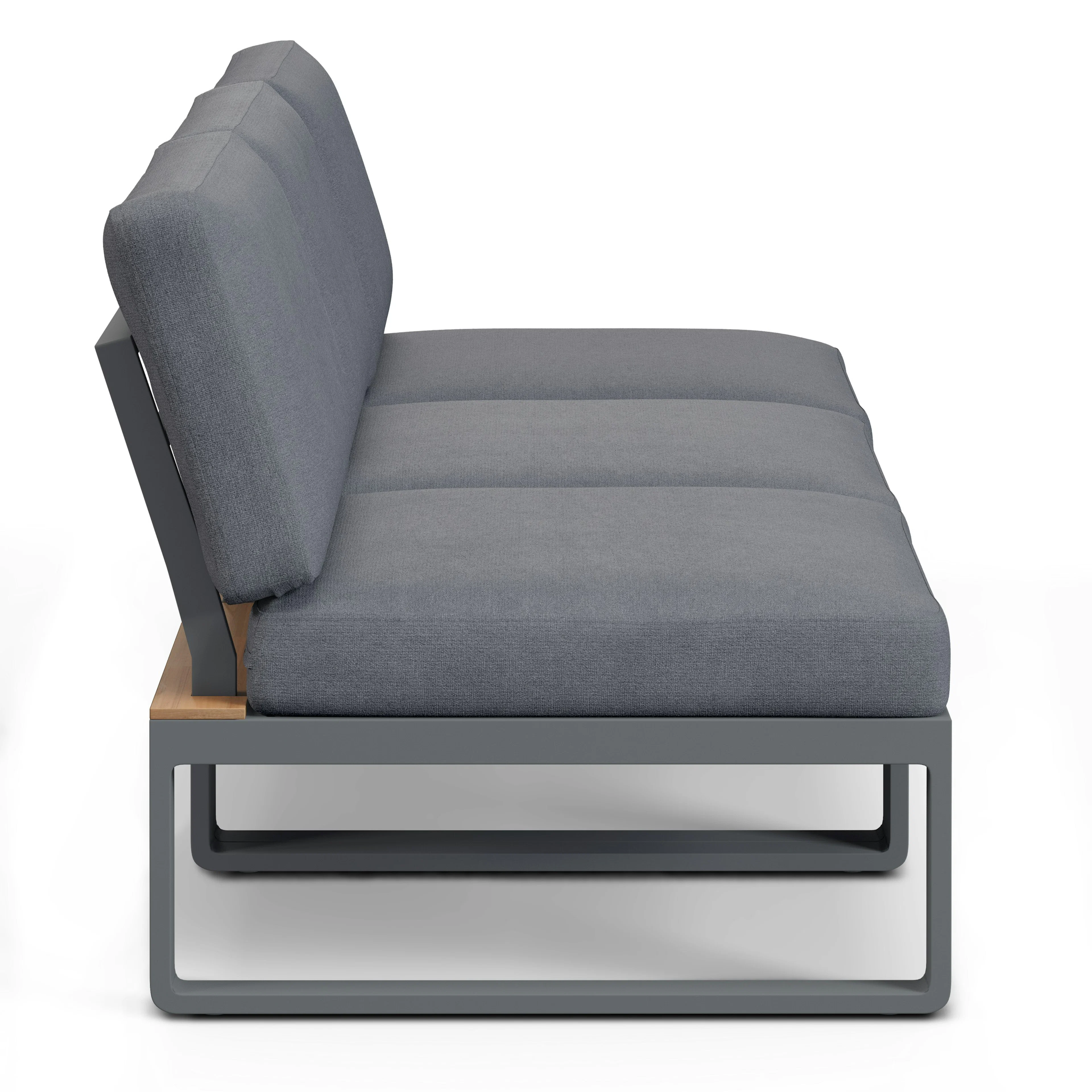 Kezia 84" Outdoor Armless Modular Sofa - Whale Gray