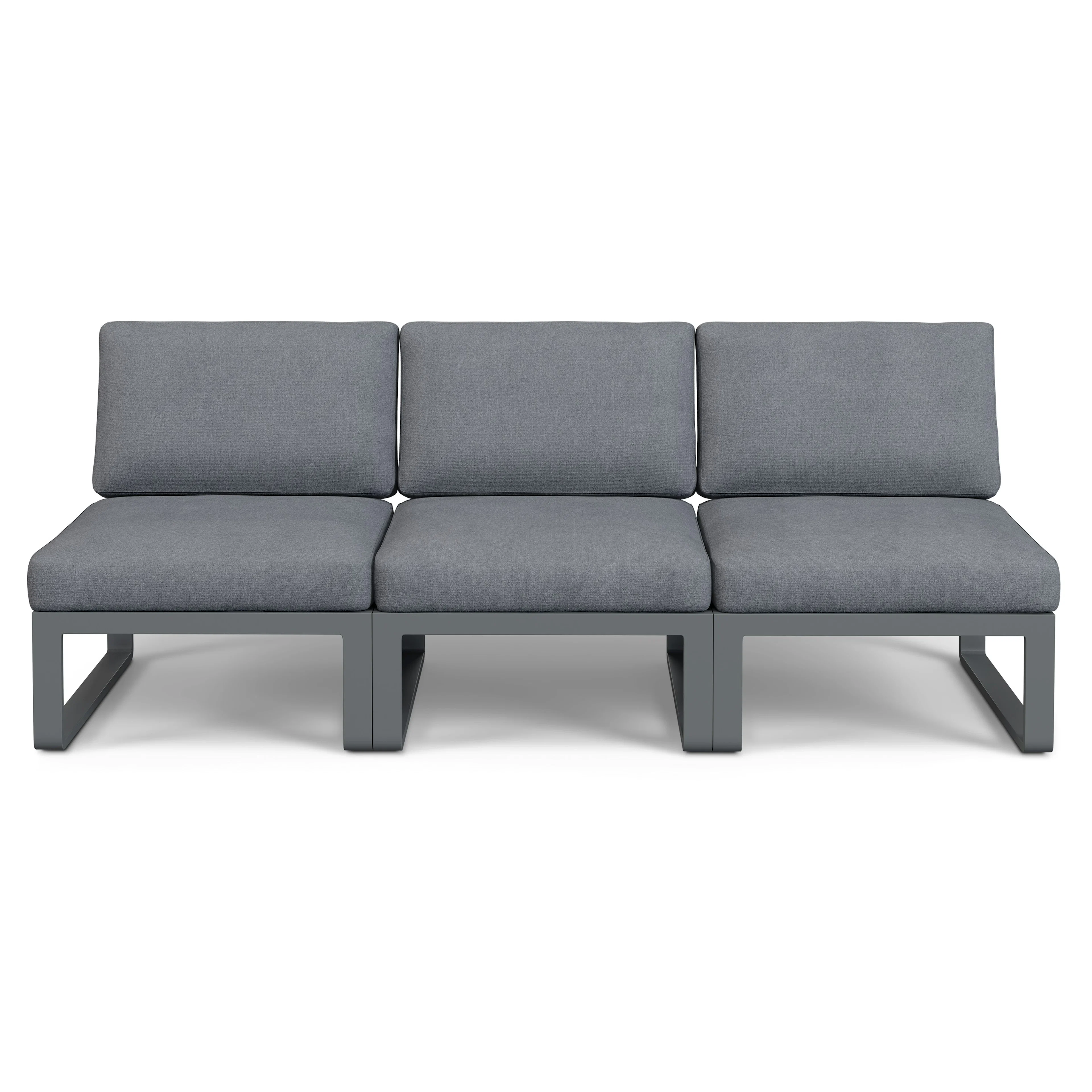 Kezia 84" Outdoor Armless Modular Sofa - Whale Gray