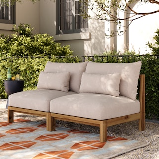 Cove 68.5" Outdoor Armless Modular Loveseat - Basket Beige