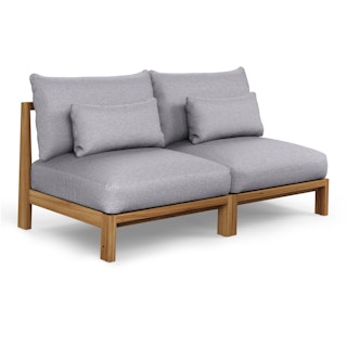 Cove 68.5" Outdoor Armless Modular Loveseat - Basket Gray