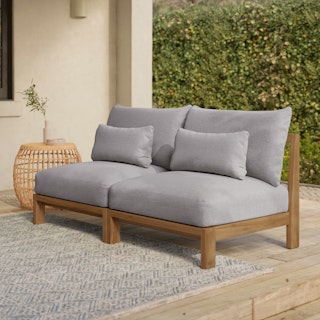 Cove 68.5" Outdoor Armless Modular Loveseat - Basket Gray