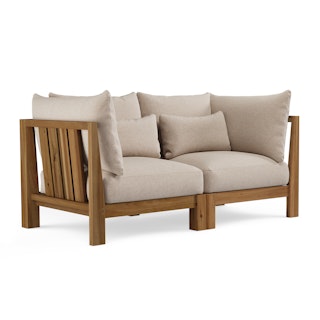 Cove 68.5" Outdoor Modular Loveseat - Basket Beige
