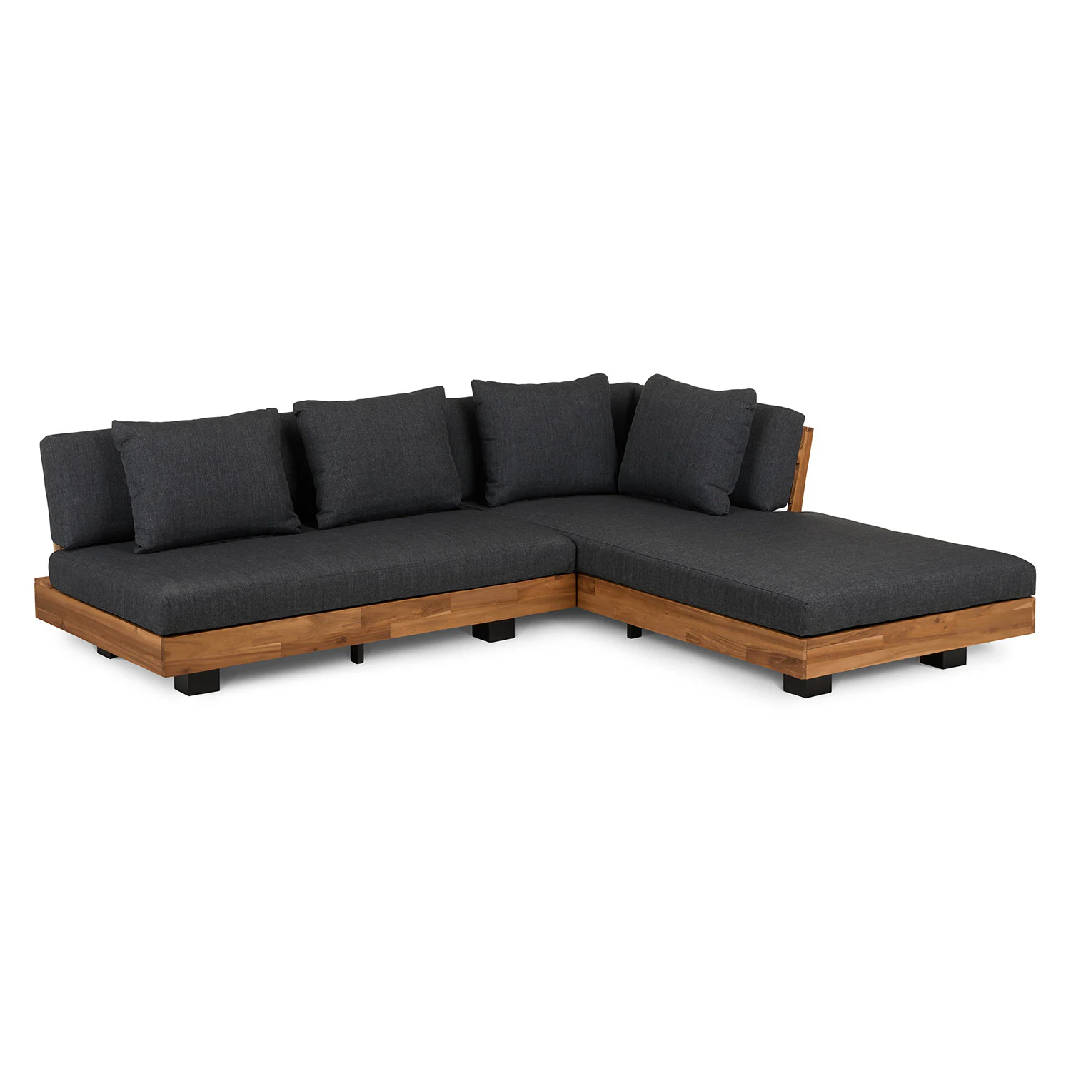 Lubek 82.5" Outdoor Low Right Sectional Set - Slate Gray