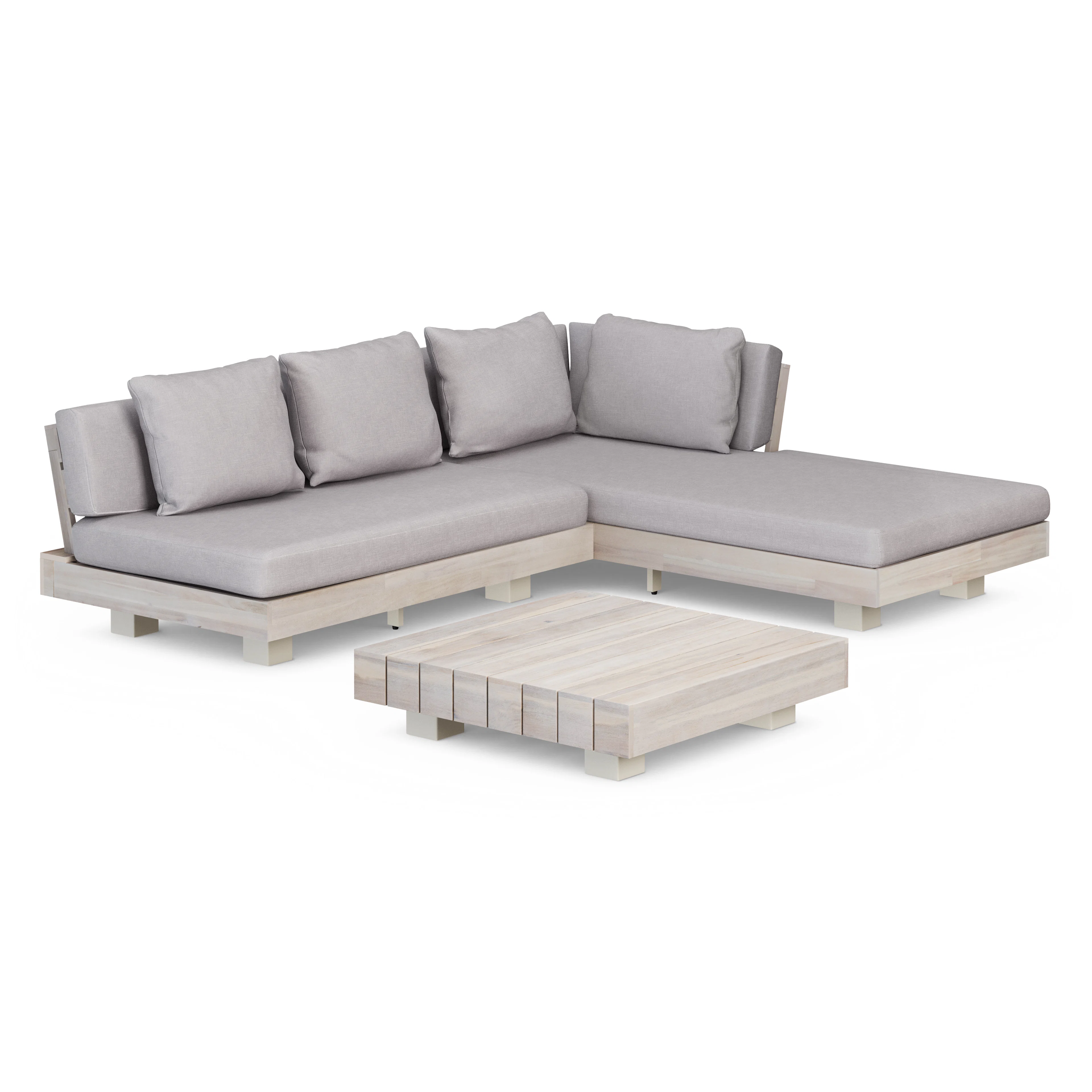 Lubek 82.5" Outdoor Low Right Sectional Set - Beach Sand