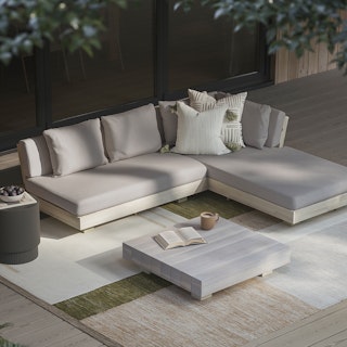 Lubek 82.5" Outdoor Low Right Sectional Set - Beach Sand