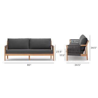 The Rosa Outdoor Sofa x Lounge Chairs x Coffee Table Bundle - Primary View 1 of 8 (Click To Zoom).