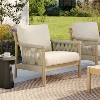 Rosa 34.5" Outdoor Lounge Chair - Dravite Ivory