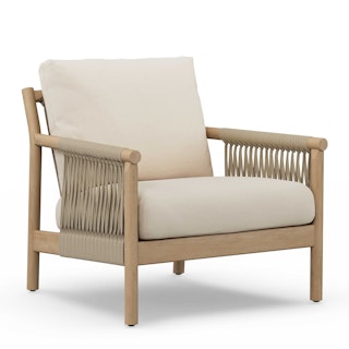 Rosa 34.5" Outdoor Lounge Chair - Dravite Ivory