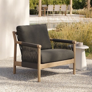 Rosa 34.5" Outdoor Lounge Chair - Dravite Black