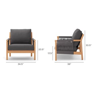 The Rosa Outdoor Sofa x Lounge Chairs x Coffee Table Bundle - Primary View 1 of 8 (Click To Zoom).