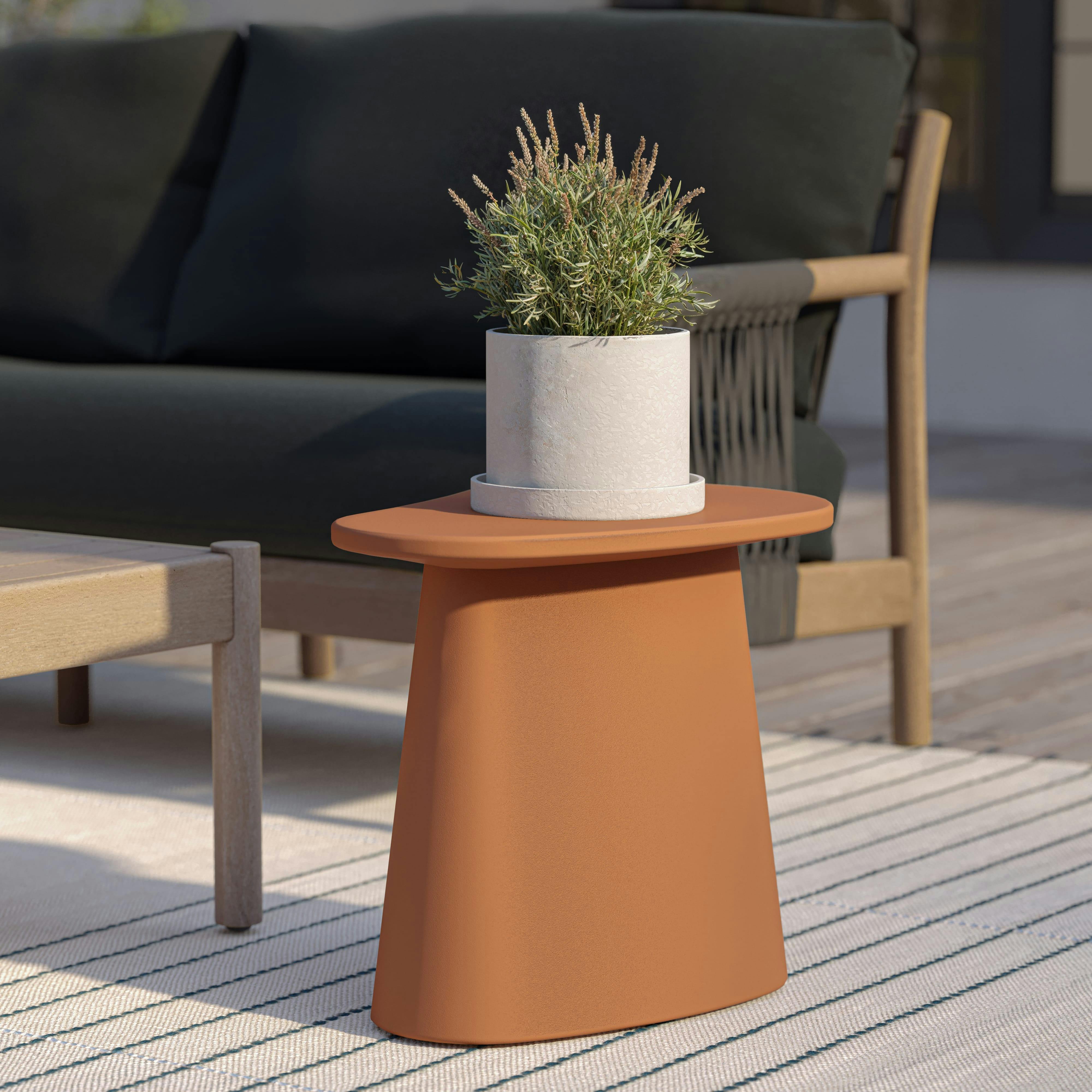 Centura Ochre Brown Teardrop Outdoor Side Table | Article