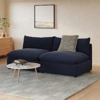 Leigh 79" Velvet Armless Modular Sofa - Hale Ink