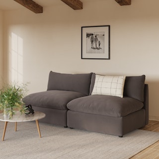 Leigh 79" Armless Modular Sofa - Hale Warm Gray