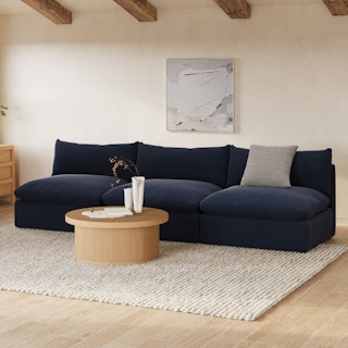 Leigh 118" Velvet Armless Modular Sofa - Hale Ink