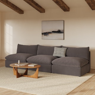 Leigh 118" Armless Modular Sofa - Hale Warm Gray