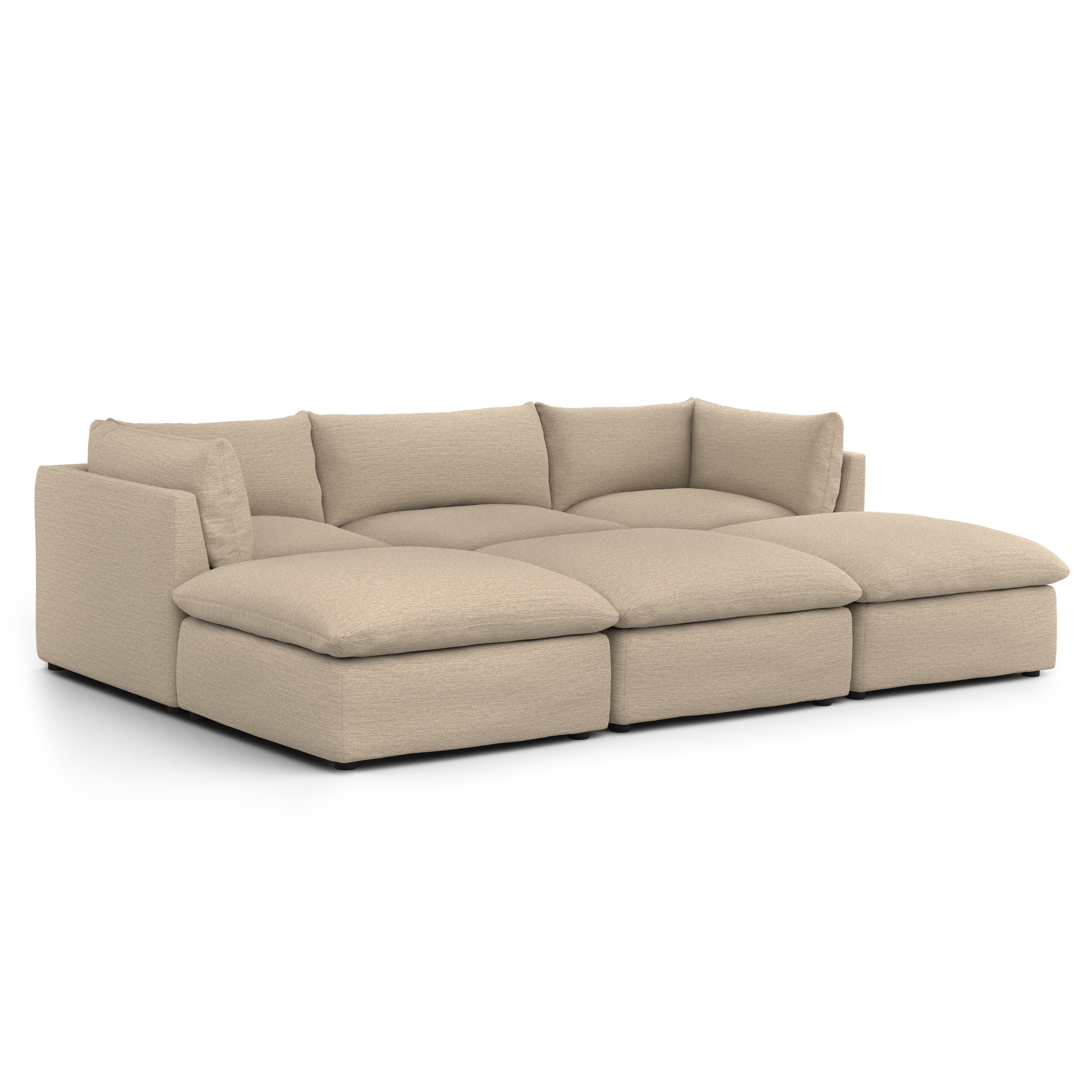 Carbon gray quadra left chaise modular sectional sofa hotsell