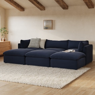 Leigh 121.5" Velvet Modular Open Pit Sectional - Hale Ink
