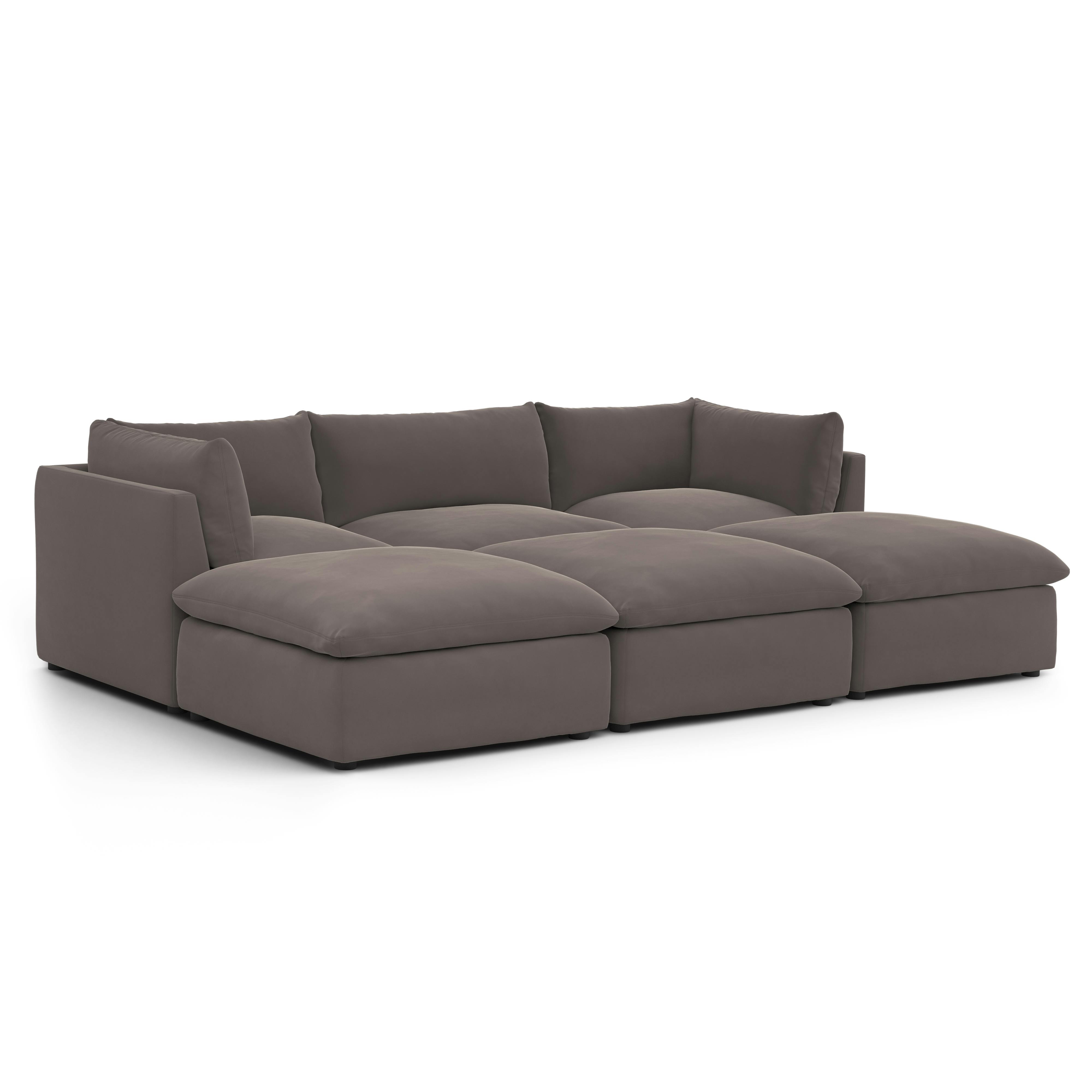 Leigh Hale Warm Gray Velvet Modular Open Pit Sectional | Article