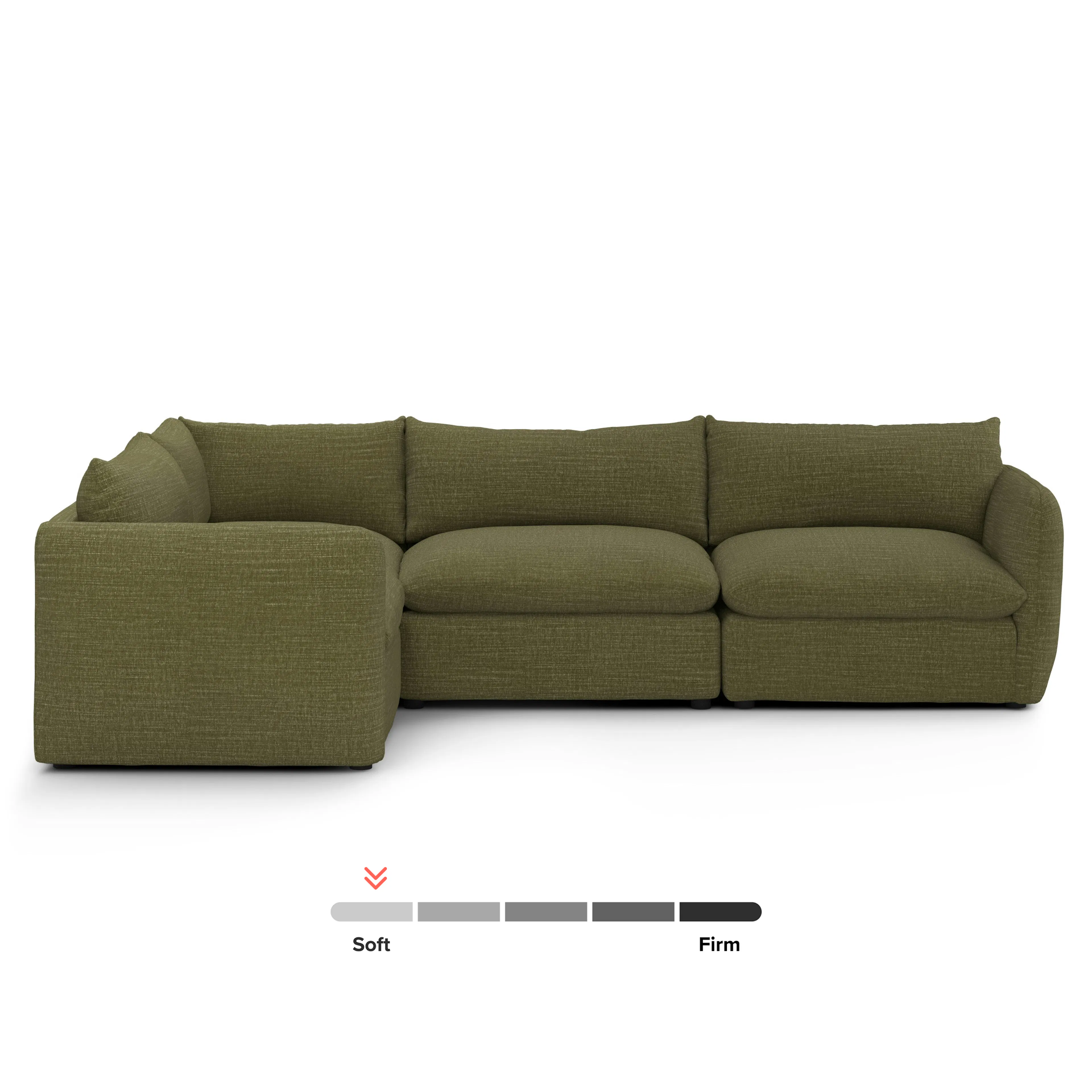 Leigh 126" Modular L Sectional - Napa Moss