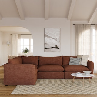 Leigh 126" Modular L Sectional - Napa Rust