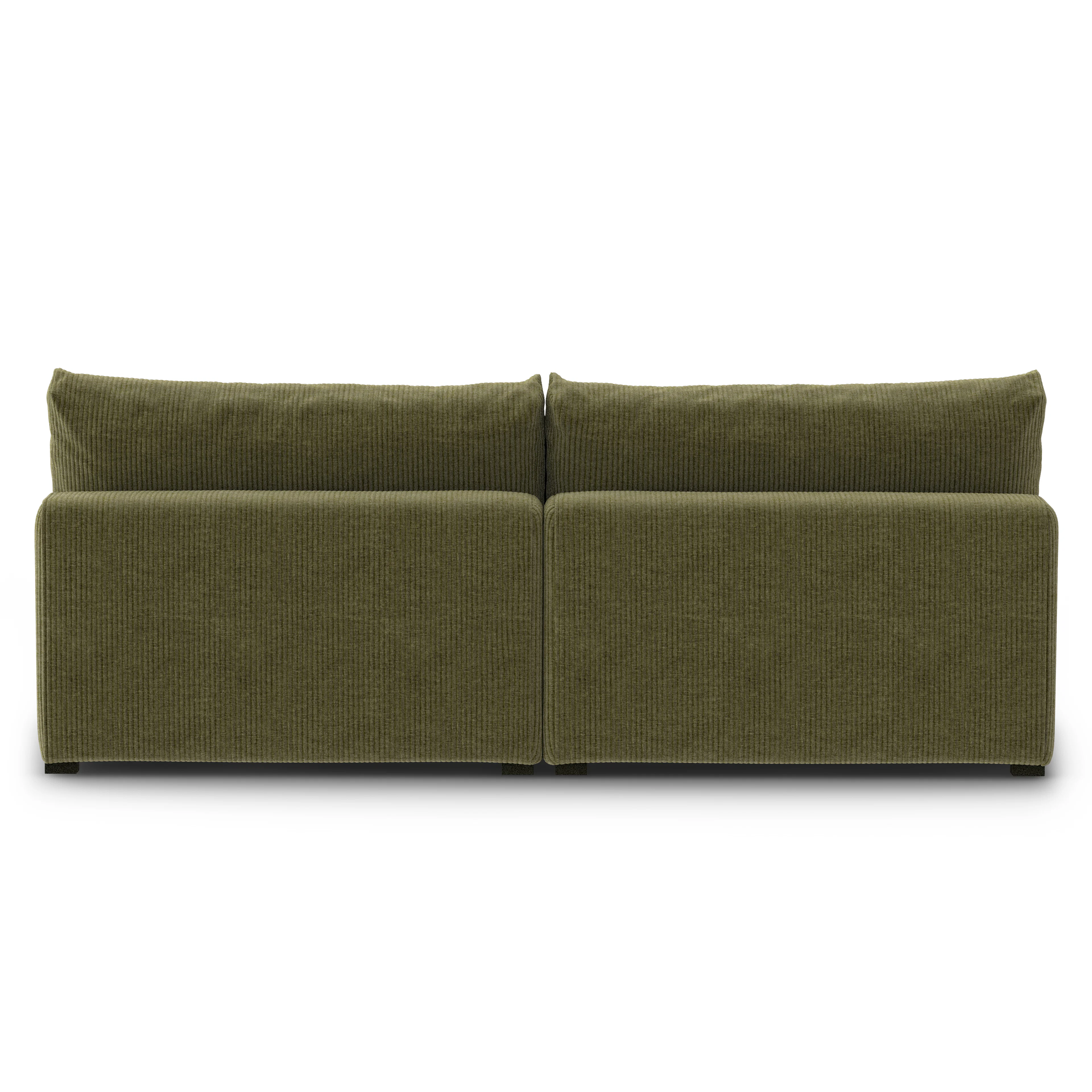 Beta 79" Armless Modular Sofa in Cypress Green