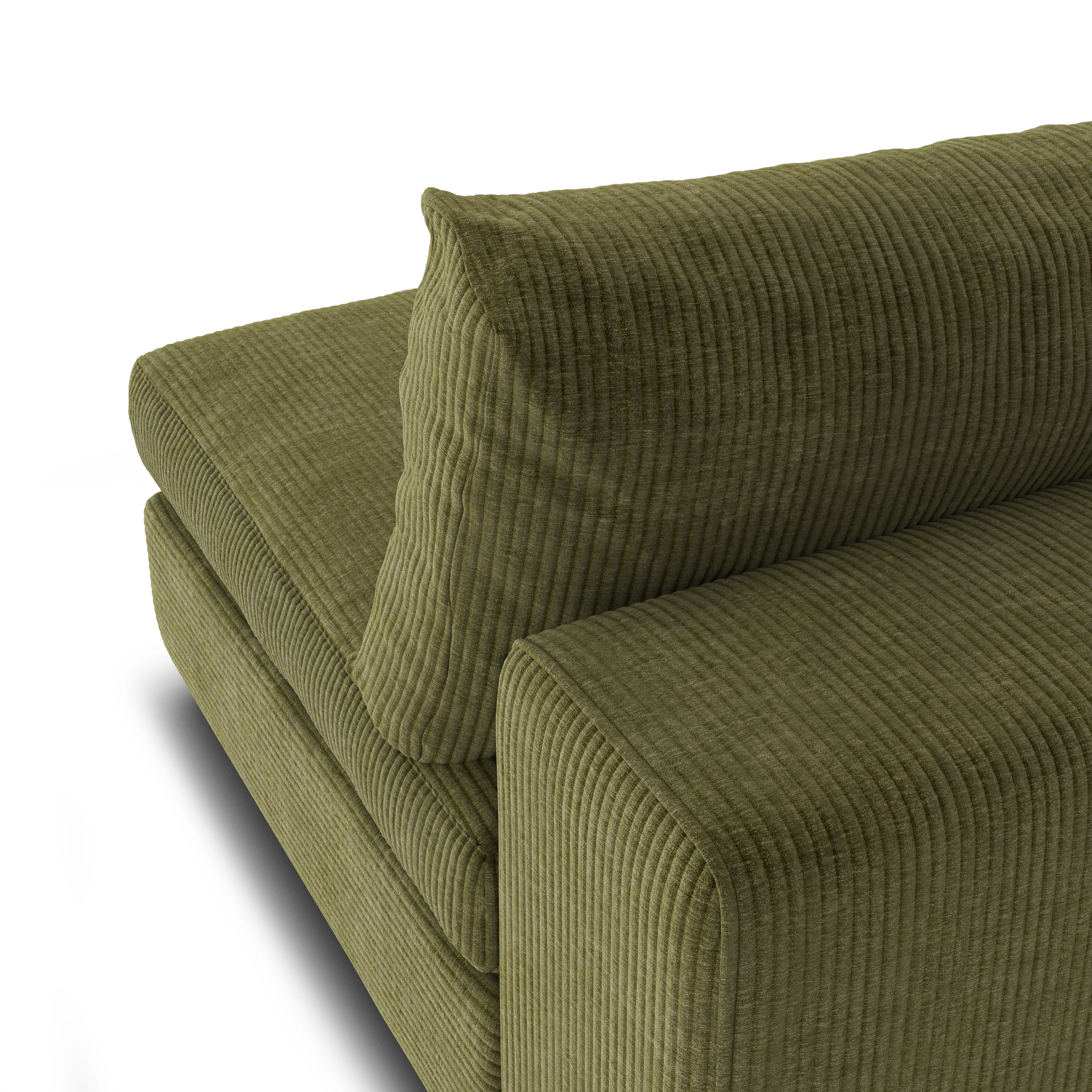 Beta 79" Armless Modular Sofa in Cypress Green