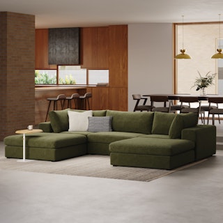 Beta 129.5" Modular U Sectional - Cypress Green