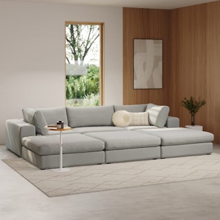 Beta 137.5" Modular Open Pit Sectional - Welsh Gray