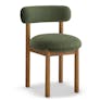 Munk Velvet Dining Chair - Smoked Oak and Hale Fir Green