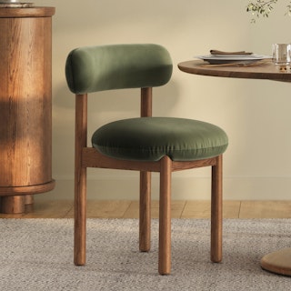Munk Velvet Dining Chair - Smoked Oak and Hale Fir Green