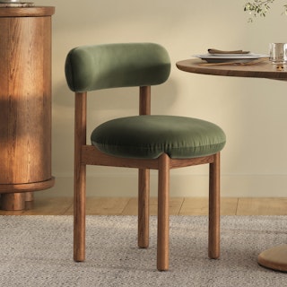 Munk Velvet Dining Chair - Smoked Oak and Hale Fir Green