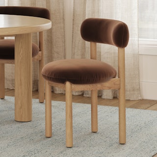 Munk Velvet Dining Chair - White Oak and Hale Earth