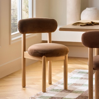 Munk Velvet Dining Chair - White Oak and Hale Earth