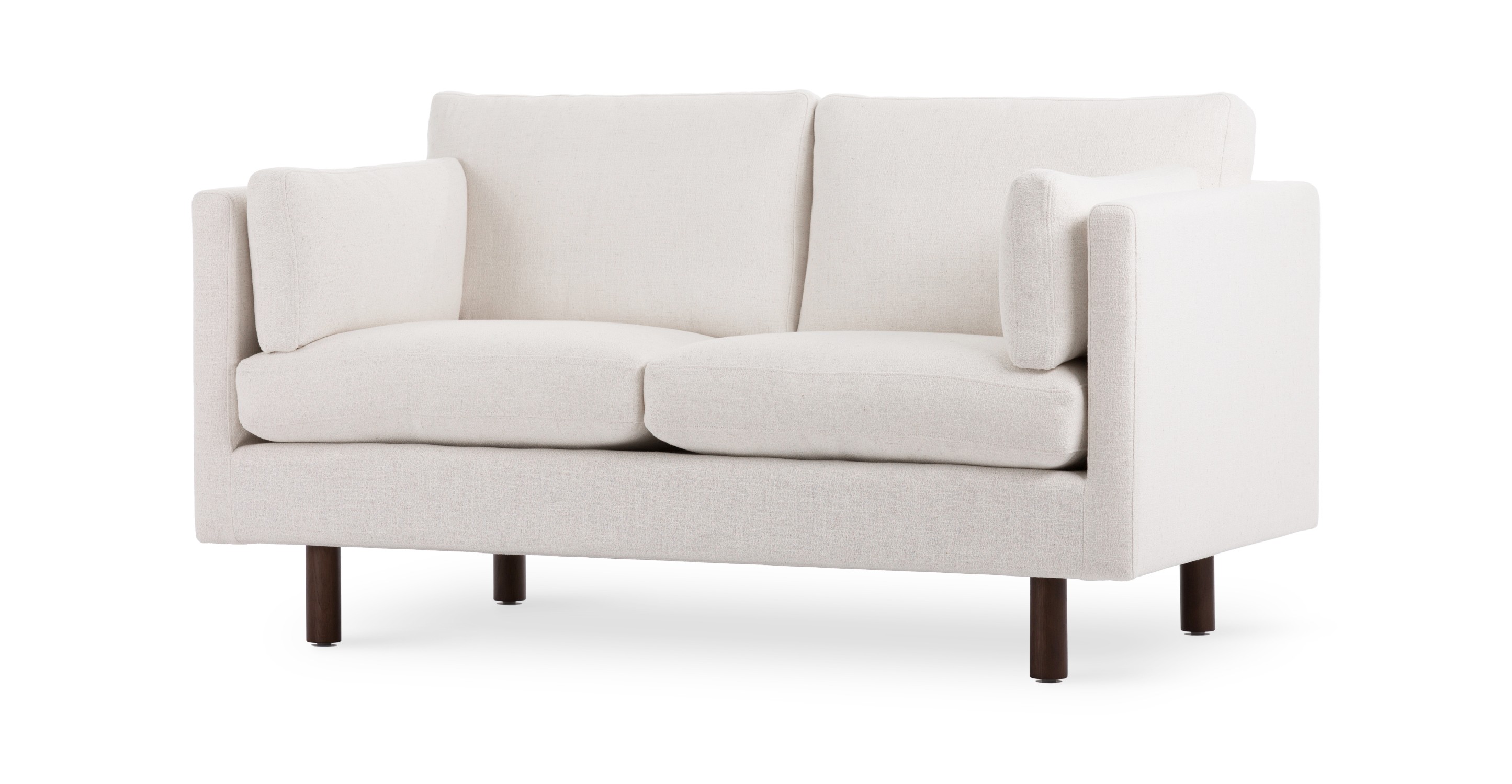 Nova Creamy White Loveseat Loveseats Article Modern Mid Century   Image8581 